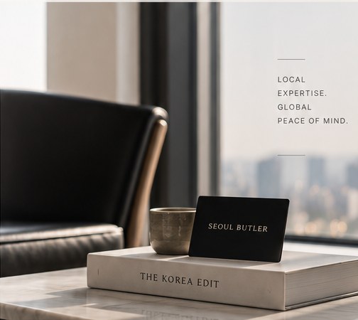 A refined workspace with a Seoul Butler card