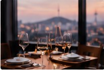 A reserved table in a refined setting